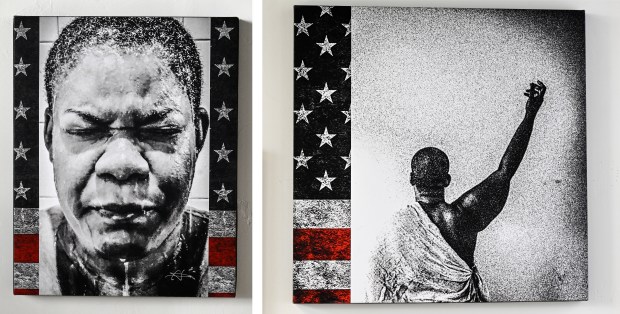 LEFT: A digital self portrait of Artist Chloé Duplessis. RIGHT: A piece entitled I AM liberty by artist Chloé Duplessis. (Images courtesy of Chloé Duplessis)