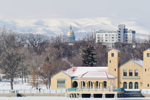 DENVER, CO - FEBRUARY 23: City Park and mountains along the Front Range are covered by snow in Denver, Colorado on Wednesday, February 23, 2022. (Photo by Hyoung Chang/The Denver Post)