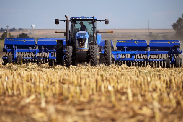 BERTHOUD, CO - SEPTEMBER 21 : Farmer Todd Olander and his team will be planting a winter grain called Lightning on about 20 acres of farmland in Berthoud, Colorado on Thursday, September 21, 2023. (Photo by Hyoung Chang/The Denver Post)
