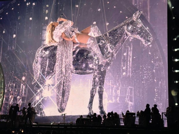 An image from Beyoncé's concert at Allegiant Stadium on Aug. 26, 2023, in Las Vegas. (John Katsilometes/Las Vegas Review-Journal/TNS)