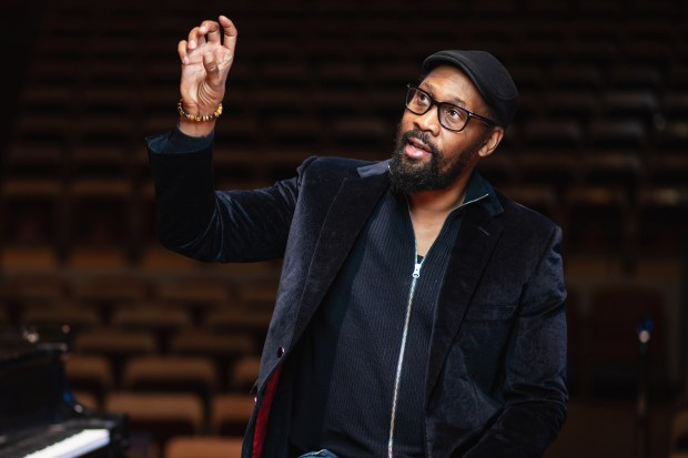 Wu-Tang Clan co-founder and acclaimed composer RZA rehearses on stage at Denver's Boettcher Concert Hall for his world premiere show "A Ballet Through Mud," with Colorado Symphony (Amanda Tipton Photography, provided by Colorado Symphony)